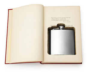 Get the flask book box by Talia Halliday via Uncommon Goods.